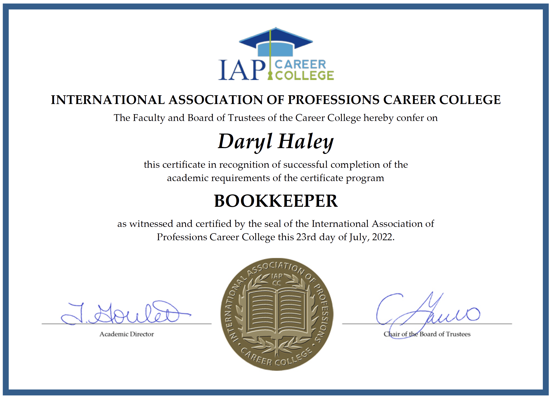 IAP Certification
